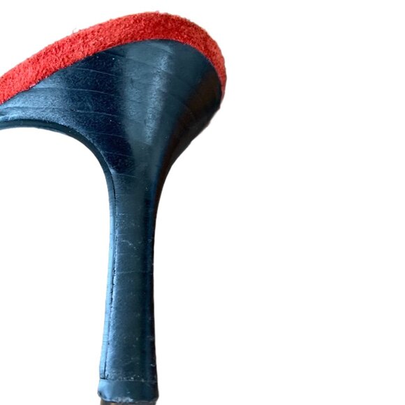 Vintage Sacha Too Leather Suede Square Toe Mule Heels 7.5 - Picture 2 of 10